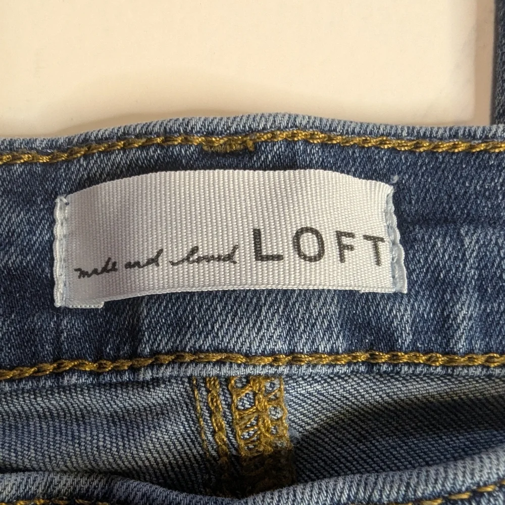 Ann Taylor LOFT Women's Modern Skinny Ankle Blue Jeans Raw Hem Size 4 / 27 - Picture 8 of 10